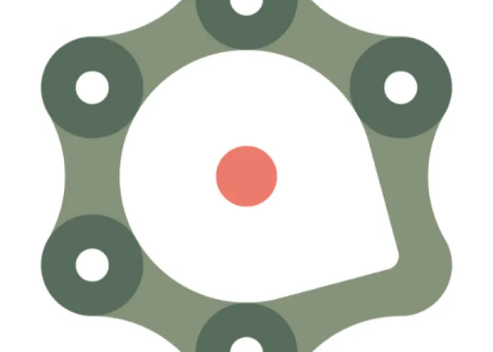 Logo of bike gear with map point as the centre